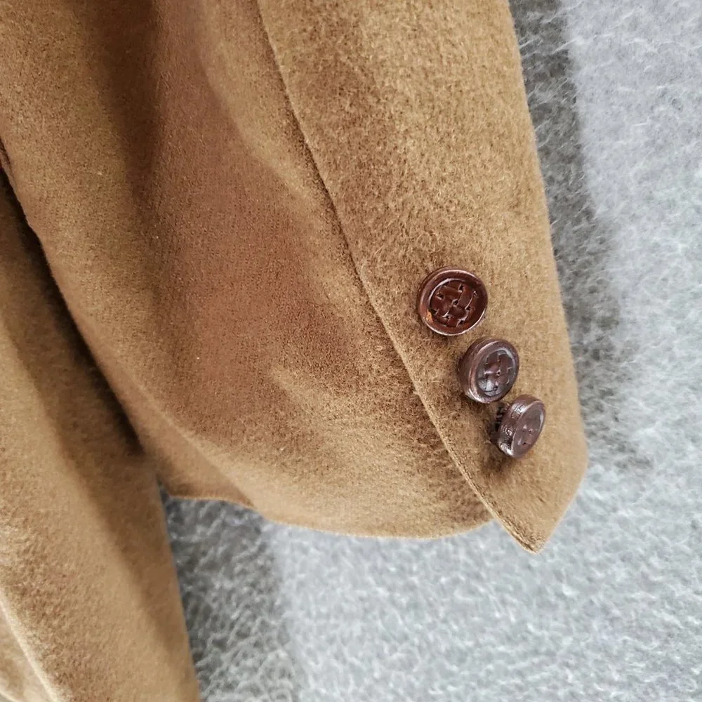 Rudy Harris Men Blazer Jacket Medium Brown Camel Hair‎ Button Up Pockets Collar